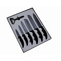 Pradel Excellence SC007, Confezione 6 coltelli da cucina con lama in ceramica, e 1 spelucchino, colore: Nero