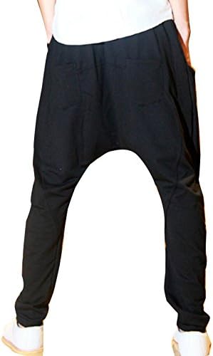 Miper Men's Casual Loose Fit Baggy Pencil Pants Dance Harem Black XL