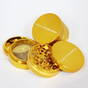 Large Authentic Cali Crusher Ultra Premium Herb Grinder 4 Piece GOLD (CC-7-GL)