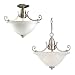 Sea Gull Lighting 51050-962 Canterbury Collection Two-Light Pendant, Brushed Nickel Finish with Satin Etched Glass