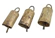 Set of three 3 Caravan Bells with beautiful golden patina, 3.5" each