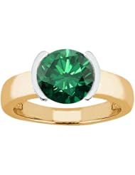 1.35 Ct Round Green SI1/SI2 Diamond 14K Yellow Gold Ring