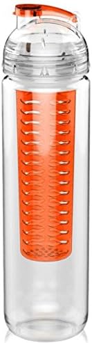 Shopshow 27 Oz Fruit Infuser Water Bottle Create Fresh, Healthy, Naturally Flavored Water with Ingredients,The New Fun & Healthy Way to Enjoy Your Daily Water. Made with BPA-Free, Premium Tritan Material (Orange-02)