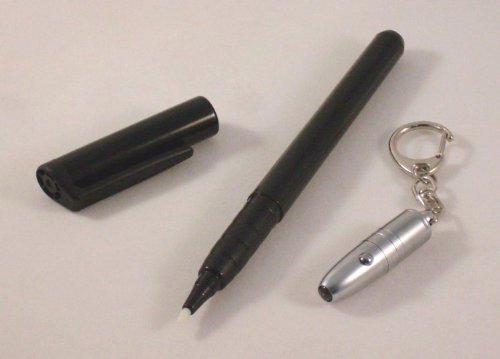 Invisible Ink Marking Pen w/ LED UV Light, Sharpie Type Marker & Flashlight