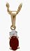 10 Karat Two-Tone Garnet Gemstone & Diamond Pendant
