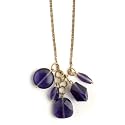 Glass Beads, Brass Chain, Dark Purple Bauble Necklace "Good to the Last Drop Bauble Necklac...