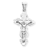 14k Two-tone Diamond-Cut Crucifix Pendant