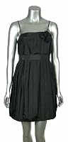 Lbd Laundry By Design Black Taffeta Adjustable Spaghetti Strap Pleat Bubble Dress 4 on Sale