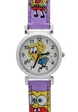 TimerMall OEM - Montre Enfants - Quartz - Synth??tique - Cartoon SpongeBob Violet Cadran rond uvement Sport Watches