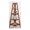 5-Tier Wooden Corner Bookshelf in Oak Finished --