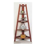 Review AtHomeMart  / 5-Tier Wooden Corner Bookshelf in Cherry Finished