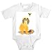 Onesie with housefly, dog, fly