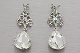 Young & the Restless ~ Gloria Bardwell Silver Rhinestone Drop Earrings Fashion 