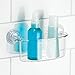 InterDesign Power Lock Suction Bathroom Shower Caddy Basket for Shampoo, Conditioner, Soap - Clear