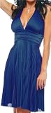 Navy Blue Marilyn Pleated Halter Cocktail Party Dress