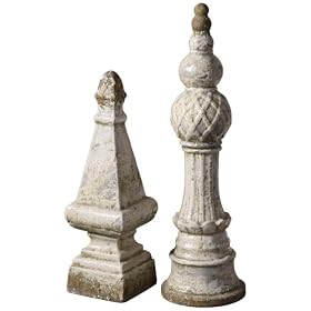Set of 2 Brigita Finials - Ivory