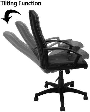 Luxury Furniture High-back Black PU Leather Office Chair with Arms