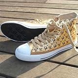 バロックワークス×ワンピース ハイカットスニーカー モノグラム ゴールド S