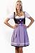 Stockerpoint Minidirndl 3tlg. Sky violett karo 50 cm Wiesn Dirndl, Gr. 32
