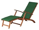 Siena Garden 672876 Deckchair Albury, inklusive Kissen in grün, L 140 x B 56 x H 95 cm, Akazienholz