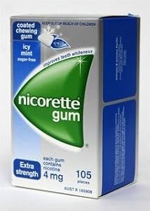 Nicorette Coated Nicotine Gum Icy Mint 4 Boxes 420 Pieces 4mg