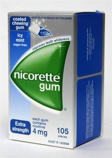 Nicorette Coated Nicotine Gum Icy Mint 4 Boxes 420 Pieces 4mg