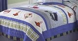 Pem America, Trucks At Work Collection, Twin 2-Piece Quilt Set, Blue