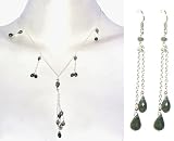 Necklace and Earring Set Sterling Silver Labradorite Jewelry