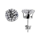 Best Price 0.75-carat Highly Polished .925 Sterling Silver 4mm Round Brilliant Cut Simulated Diamond Cz Stud Earrings