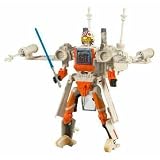 Star Wars Transformers More Than Meets The Eye 7 Inch Tall Action Figure - Luke Skywalker X-Wing Fighter with 4 Projectile Missiles, Lightsaber and Luke Skywalker Pilot Figure
