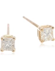 10k Yellow Gold Princess Diamond Stud Earrings (1/5 cttw, J-K Color, I2-I3 Clarity)