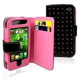 Importer520 Hot Pink Dot Flip PU Leather Card Holder Wallet Case Cover Pouch For iPhone 4 4S 4G