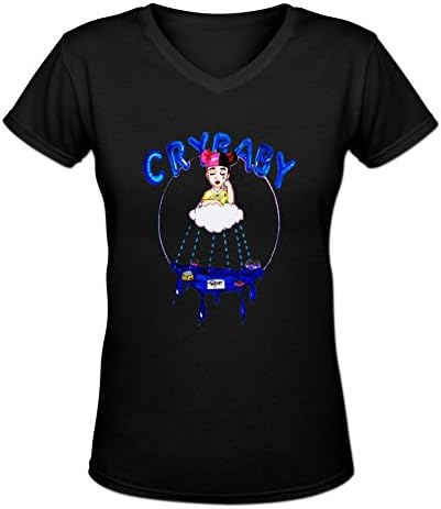 Women's Basic Cry Baby Melanie Martinez V-neck Tee shirt L Black
