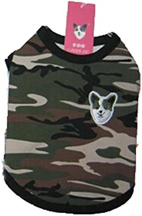Pet Dog Spring Summer Camouflage Vest Clothes T-shirt Army Green (M(Back 9.8" Chest 15" Neck 10.2"))