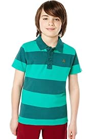 Pure Cotton Striped Polo Shirt with Stay New™
