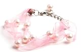 Oi! - Ladies Pink Bead on Pink Ribbon Bracelet - B0663