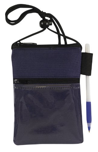 Travel Neck Wallet Passport Badge Holder, Navy
