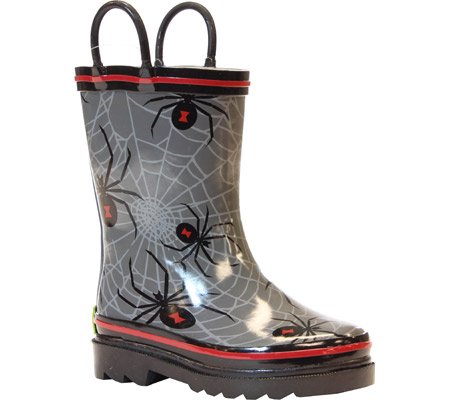 Western Chief Kids Spider Web Rain Boot (Toddler/Little Kid/Big Kid), Charcoal, 3 M US Little Kid