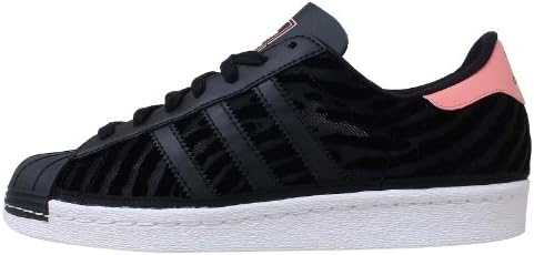 Adidas Women's Superstar 80 S W, BLACK/WHITE/PINK, 7 US