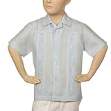 Boys Irish linen shirt in light blue short sleeve.