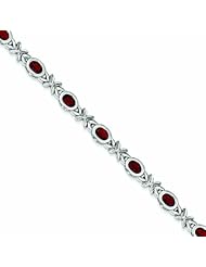 Genuine .925 Sterling Silver Garnet Bracelet 14.3 Grams . 100% Satisfaction Guaranteed.