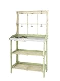 Garden Potting Table Removable Inset Planter in Antique White