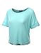 Doublju Women Casual Boat Neck Loose Fit Half Sleeve MiddleTop