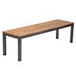 Schou Outdoor Patio Teak/Aluminum 3-Person Garden Bench - Dark Gray