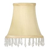 White Dupioni Silk Chandelier Shades with Beads