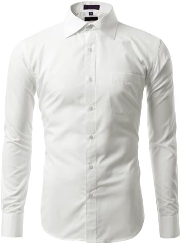 IDARBI Mens Dress Shirt - Offwhite / 15.5 "Neck 34/35"Sleeve