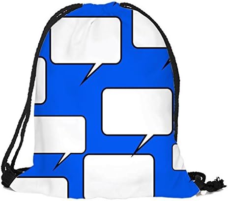 Travel Drawstring Backpack Simple White And Blue Pattern Sports Portable Sackpack
