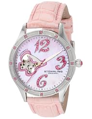 Stuhrling Original Women196SW.1115A9 Vogue Audrey Freedom Automatic Skeleton Swarovski Mother-Of-Pearl Pink Watch