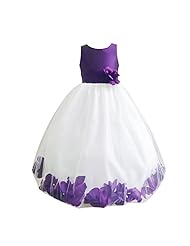 Girls Tea Length Flower-Girl Dress  With a Sash 