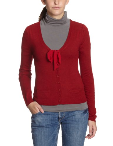 NafNaf Damen Strickjacke G10, Gr. 38 (M), Rot (C942 rouge baiser chine) Preisvergleich